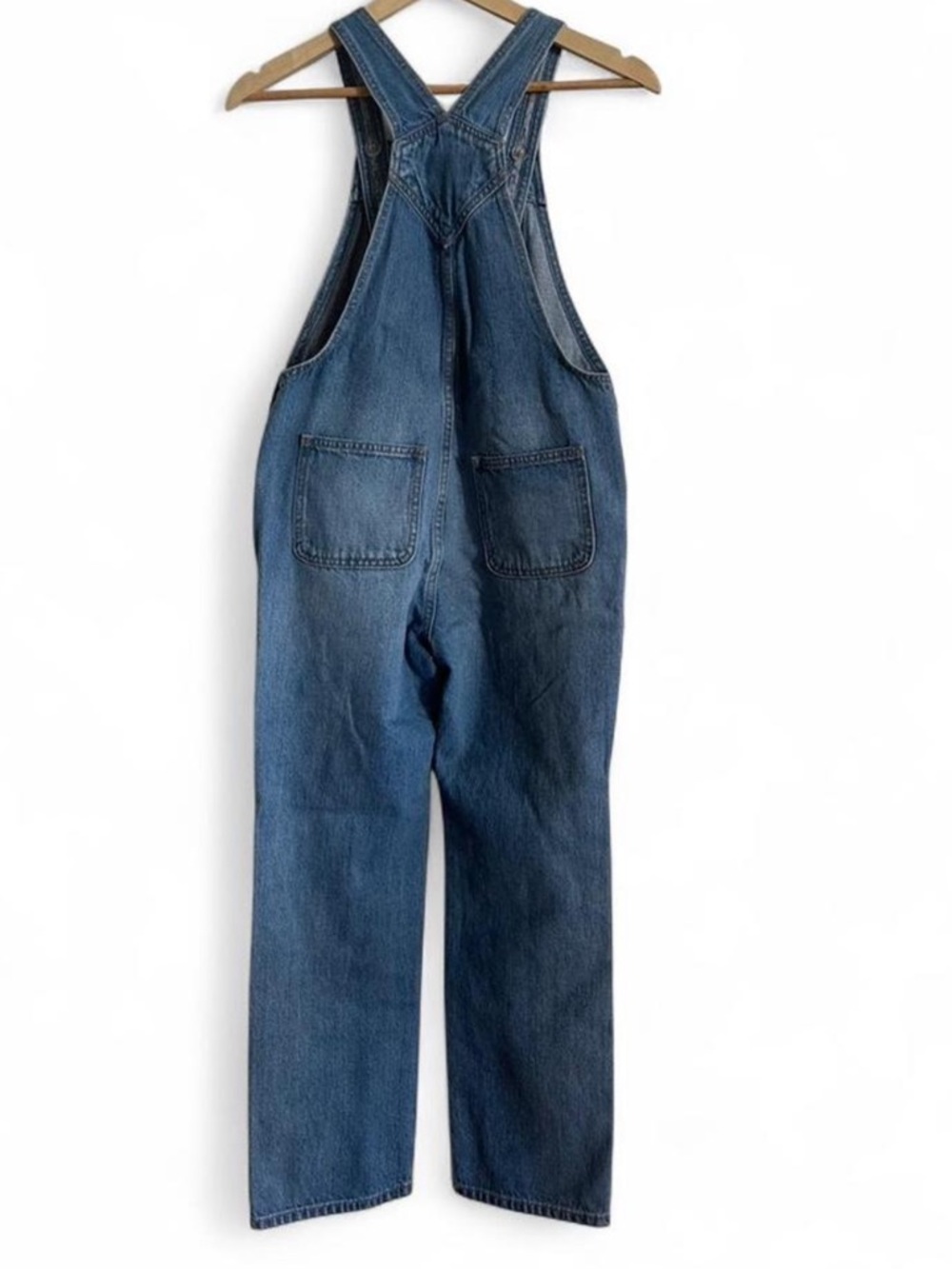Old Navy Denim Overalls Youth L 10-12/Women’s XS Distressed 90s Vintage Style - Picture 4 of 9